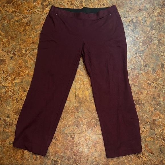 INC International Concept Women’s Stretch Jeggins Burgundy Size 22 - Picture 1 of 10